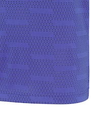 adidas Golf Blue B Jacquard Polo Shirt - Image 5 of 5