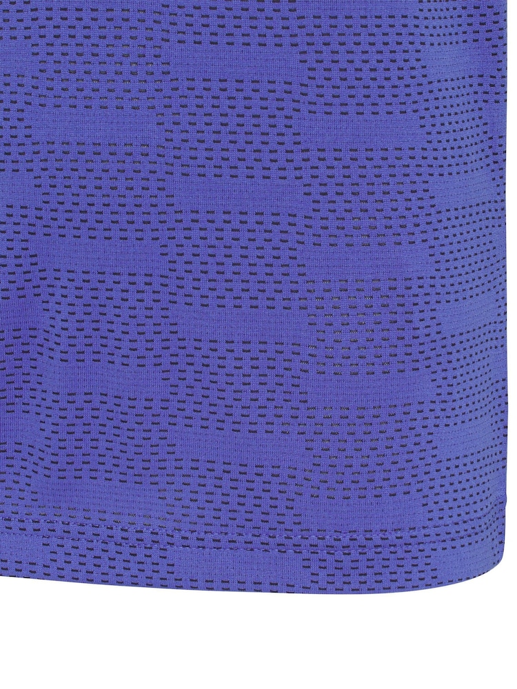adidas Golf Blue B Jacquard Polo Shirt - Image 5 of 5 adidas Golf Blue B Jacquard Polo Shirt - Image 5 of 5