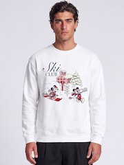 Brands In White Disney Mickey Mouse Ski Club Sweatshirt - Image 1 of 4