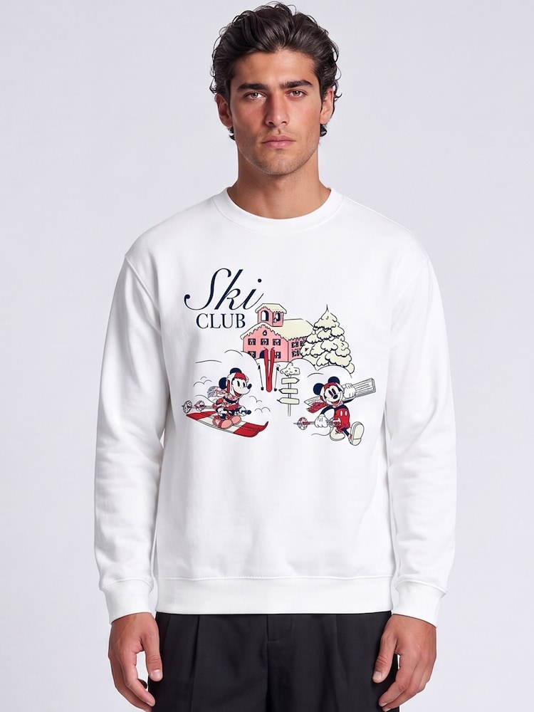 Brands In White Disney Mickey Mouse Ski Club Sweatshirt - Image 1 of 4