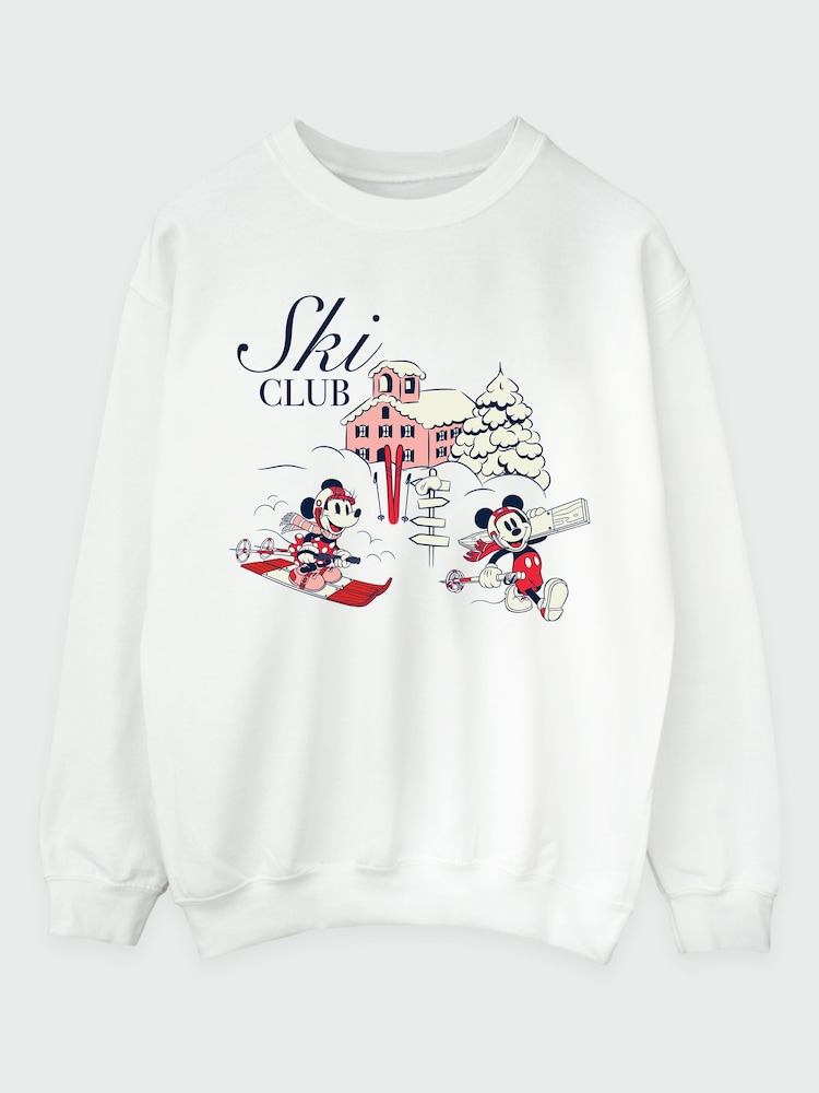 Brands In White Disney Mickey Mouse Ski Club Sweatshirt - Image 2 of 4