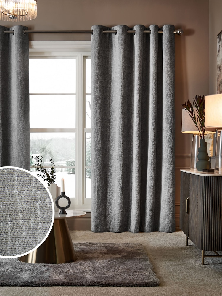 Cortinas de ilhós de chenille pesadas - Imagem 1 de 6