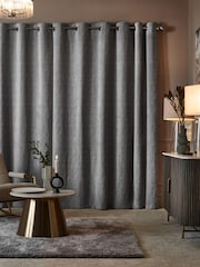 Cortinas de ilhós de chenille pesadas - Imagem 2 de 6