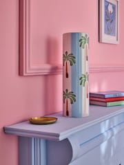 Eleanor Bowmer Blue/Green Palm Tree Vase - Image 1 of 4