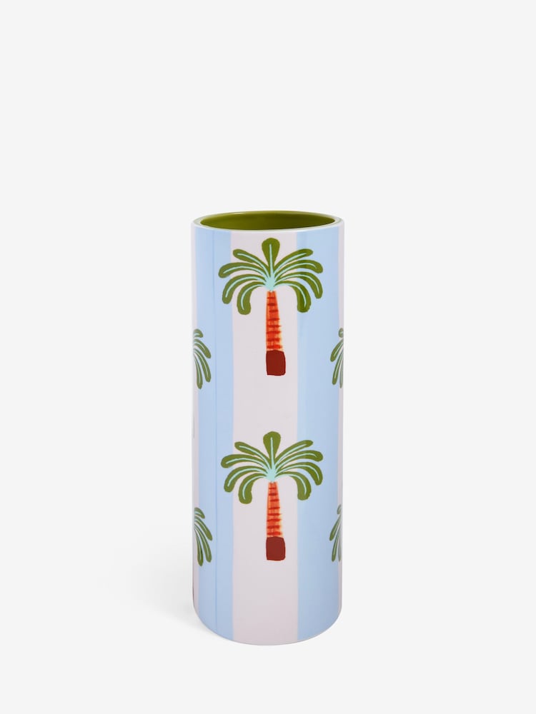 Eleanor Bowmer Blue/Green Palm Tree Vase - Image 2 of 4