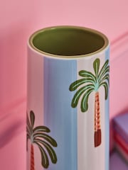 Eleanor Bowmer Blue/Green Palm Tree Vase - Image 3 of 4