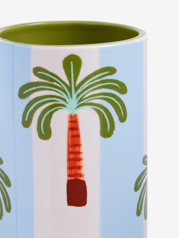 Eleanor Bowmer Blue/Green Palm Tree Vase - Image 4 of 4 Eleanor Bowmer Blue/Green Palm Tree Vase - Image 4 of 4