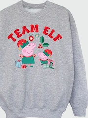 Rags & Rascals Grey Peppa Pig Team Elf Christmas Sweatshirt - Image 3 of 4