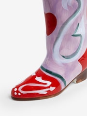 Eleanor Bowmer Purple Cowboy Boot Vase - Image 6 of 6
