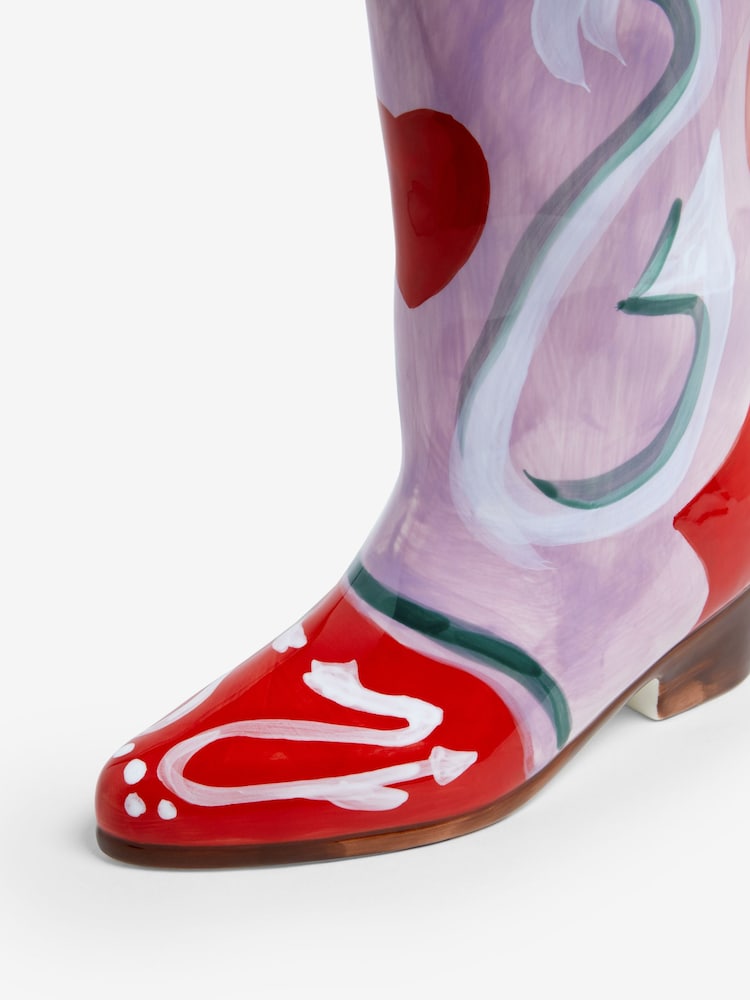 Eleanor Bowmer Purple Cowboy Boot Vase - Image 6 of 6 Eleanor Bowmer Purple Cowboy Boot Vase - Image 6 of 6