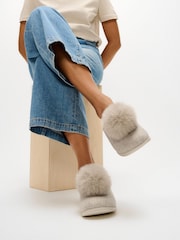 Pantuflas FitFlop Iq-Snug de fieltro con pompón - Imagen 1 de 4