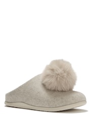 Pantuflas FitFlop Iq-Snug de fieltro con pompón - Imagen 3 de 4