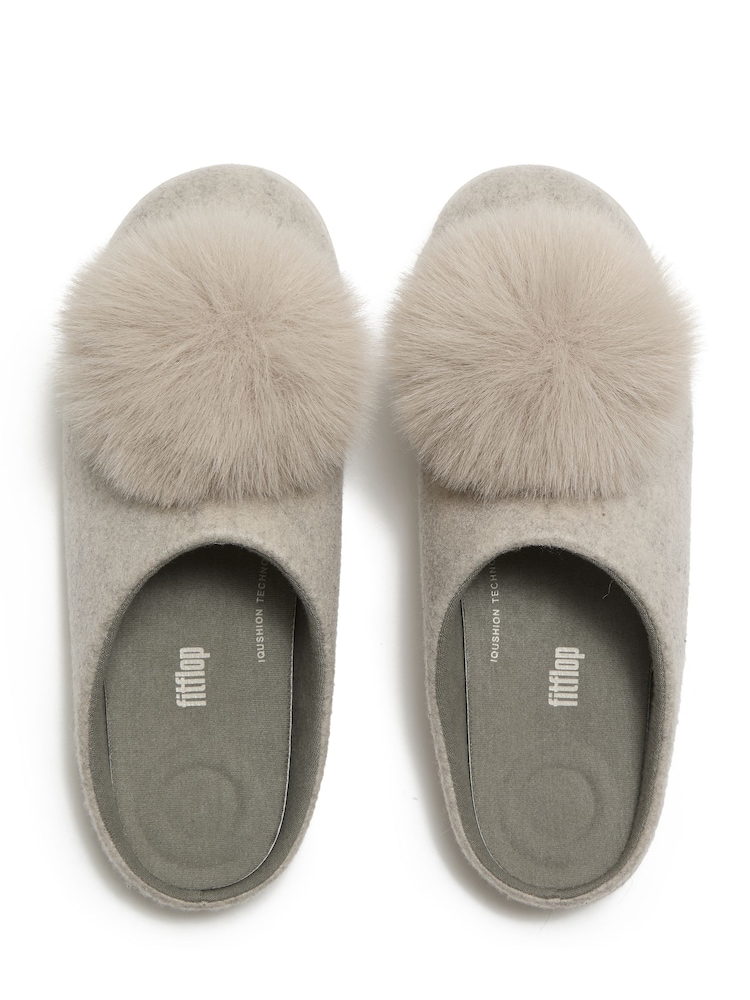 Pantuflas FitFlop Iq-Snug de fieltro con pompón - Imagen 4 de 4