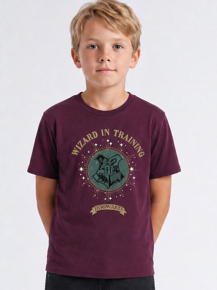 Rags & Rascals Red Harry Potter Wizard In Training Christmas T-Shirt - Image 1 of 4 Rags & Rascals Red Harry Potter Wizard In Training Christmas T-Shirt - Image 1 of 4