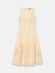 Mint Velvet Yellow Linen Blend Lace Midi Dress - Image 7 of 8
