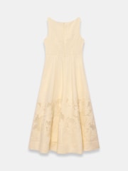 Mint Velvet Yellow Linen Blend Lace Midi Dress - Image 8 of 8
