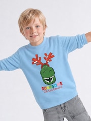 Rags & Rascals Blue Disney Toy Story Roarsome Christmas Sweatshirt - Image 1 of 4