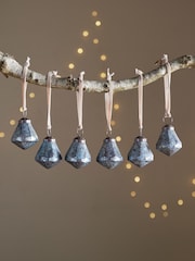 Nkuku Set of 6 Sea Foam Vikula Baubles - Image 1 of 4