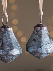 Nkuku Set of 6 Sea Foam Vikula Baubles - Image 2 of 4
