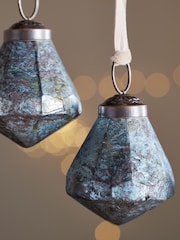 Nkuku Set of 6 Sea Foam Vikula Baubles - Image 3 of 4