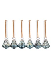 Nkuku Set of 6 Sea Foam Vikula Baubles - Image 4 of 4