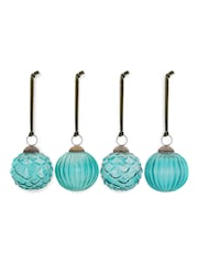 Nkuku Set of 6 Antique Teal Vikula Baubles - Image 3 of 3