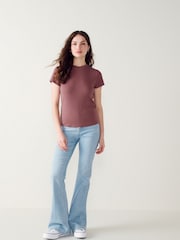 Rosa - Camiseta de manga corta de canalé con diseño suave al tacto con TENCEL™ Lyocell - Imagen 2 de 7