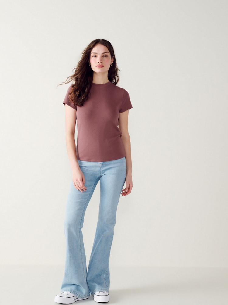 Rosa - Camiseta de manga corta de canalé con diseño suave al tacto con TENCEL™ Lyocell - Imagen 2 de 7 Rosa - Camiseta de manga corta de canalé con diseño suave al tacto con TENCEL™ Lyocell - Imagen 2 de 7