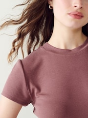 Rosa - Camiseta de manga corta de canalé con diseño suave al tacto con TENCEL™ Lyocell - Imagen 5 de 7