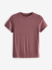 Rosa - Camiseta de manga corta de canalé con diseño suave al tacto con TENCEL™ Lyocell - Imagen 6 de 7