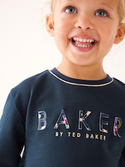 Baker by Ted Baker Navy Mesh Back Sweat Dress - Image 4 of 10