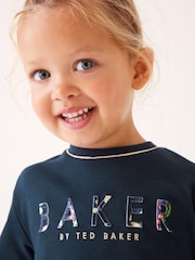 Baker by Ted Baker Navy Mesh Back Sweat Dress - Image 5 of 10