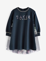 Baker by Ted Baker Navy Mesh Back Sweat Dress - Image 7 of 10