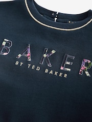 Baker by Ted Baker Navy Mesh Back Sweat Dress - Image 9 of 10