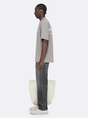 AllSaints Light Grey Underground Oversized Cotton Crew Neck T-Shirt - Image 7 of 8