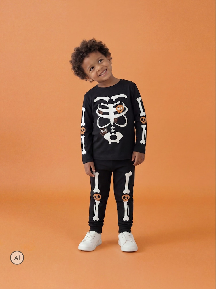 Name It Glow in the Dark Halloween Top & Trousers Set - Imagen 1 de 6