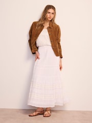 Mint Velvet White Cotton Maxi Skirt - Image 1 of 8