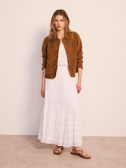 Mint Velvet White Cotton Maxi Skirt - Image 3 of 8