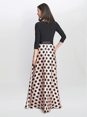 Gina Bacconi Pink Esther Spot Print Satin And Jersey Dress - Image 2 of 5