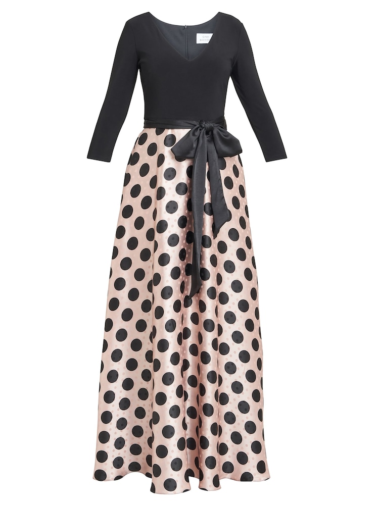Gina Bacconi Pink Esther Spot Print Satin And Jersey Dress - Image 5 of 5