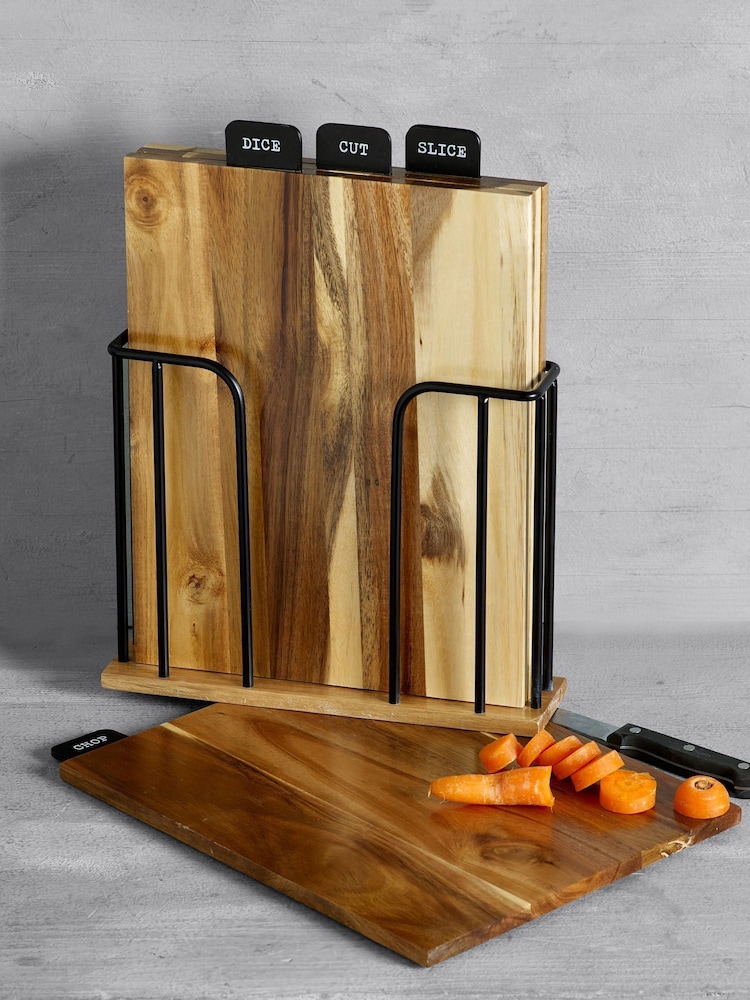Set of 4 Wood Bronx Chopping Boards - Image 1 of 3