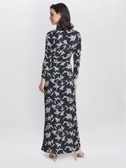 Gina Bacconi Jade Jersey Wrap Black Maxi Dress - Image 2 of 4