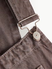 Free People Brown Denim Barrel Leg Dungarees - Image 2 of 3