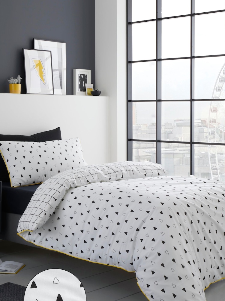Fusion Black Kite 100% Cotton Duvet Cover Set - Image 1 of 4