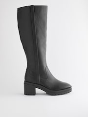 Black Forever Comfort® Block Heel Chunky Knee High Boots - Image 2 of 6