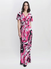 Gina Bacconi Pink Fifi Jersey Maxi Dress - Image 1 of 4