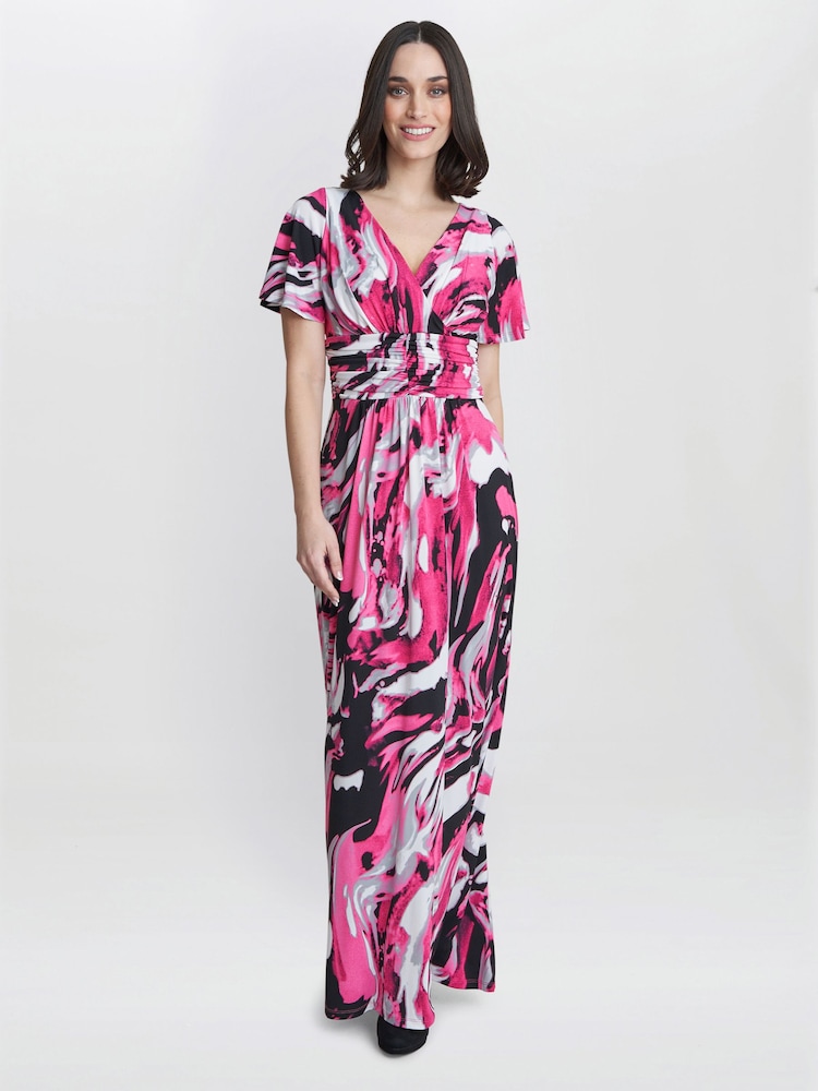 Gina Bacconi Pink Fifi Jersey Maxi Dress - Image 1 of 4
