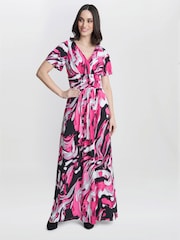Gina Bacconi Pink Fifi Jersey Maxi Dress - Image 3 of 4