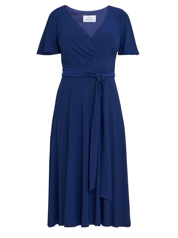 Gina Bacconi Blue Donna Jersey Dress With Tie Belt - Image 6 of 6 Gina Bacconi Blue Donna Jersey Dress With Tie Belt - Image 6 of 6