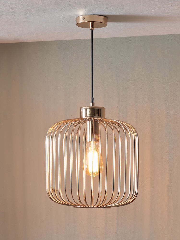 Pacific Gold Dania Metal Wire Ceiling Light Pendant - Image 1 of 5